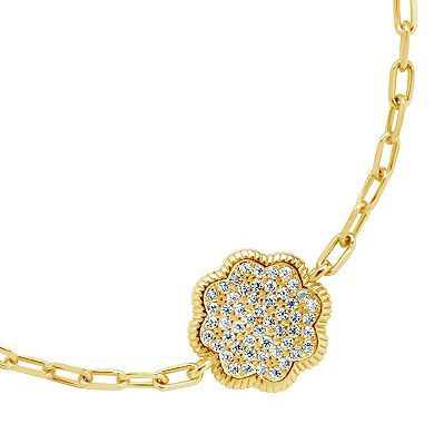 MC Collective Cubic Zirconia Petal Station Bracelet