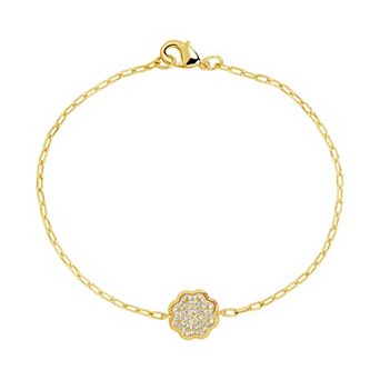 MC Collective Cubic Zirconia Petal Station Bracelet