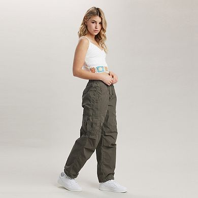 Juniors' UNIONBAY Peached Cargo Parachute Pants