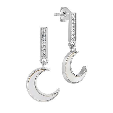 MC Collective Half Moon Drop Dyed White Freshwater Cultured Pearl Earring Studs