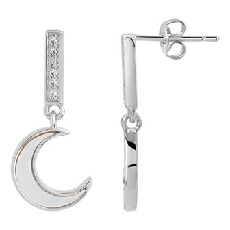 MC Collective Half Moon Drop Dyed White Freshwater Cultured Pearl Earring Studs