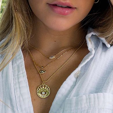 MC Collective Evil Eye Dyed White Freshwater Cultured Pearl Pendant Necklace