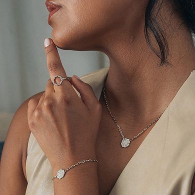 MC Collective Cubic Zirconia Petal Pendant Necklace