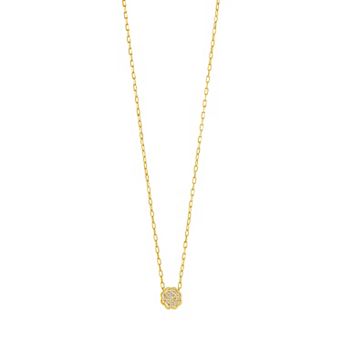 MC Collective Cubic Zirconia Petal Pendant Necklace