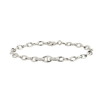 MC Collective Cubic Zirconia Bold Link Bracelet