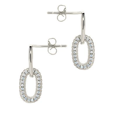 MC Collective Double Link Cubic Zirconia Drop Stud Earrings