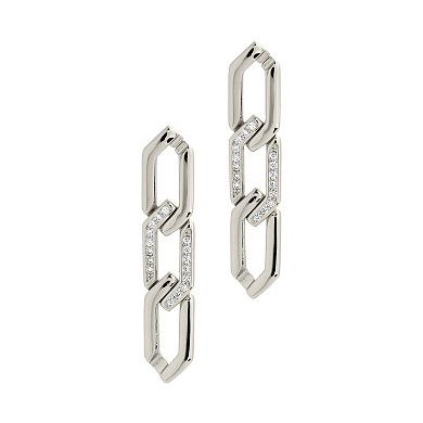MC Collective Cubic Zirconia Chain Link Drop Stud Earrings