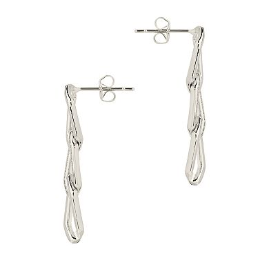 MC Collective Cubic Zirconia Chain Link Drop Stud Earrings