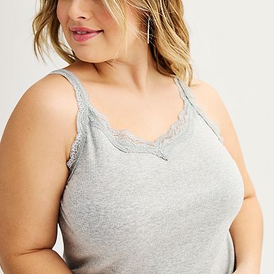 Juniors' Plus Size SO® Lace Trim Cami