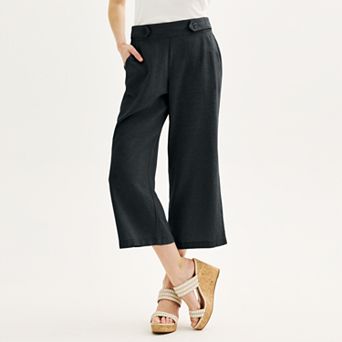 Women's Croft & Barrow® Pull-On Wide Leg Crop Pants