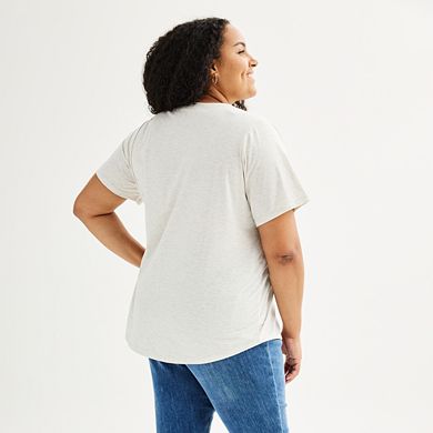 Women's Plus Size Moon and Sun Graphic Tee