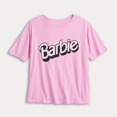 Juniors' Barbie Short Sleeve Boyfriend Graphic Tee