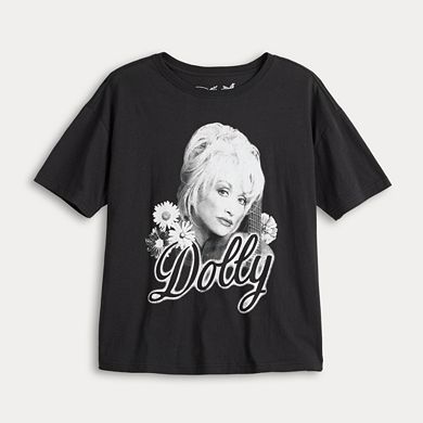 Juniors' Dolly Daisy Short Sleeve Boyfriend Graphic Tee