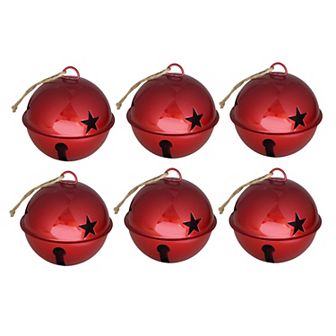 85mm Jingle Bell Ornaments - 6 Pack