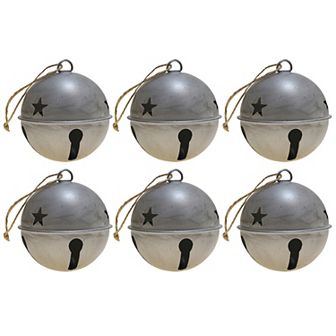 85mm Jingle Bell Ornaments - 6 Pack
