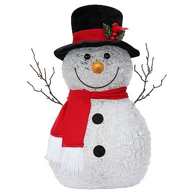 Spun Acrylic Snowman with LED Lights