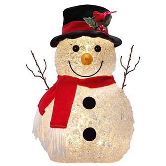 Spun Acrylic Snowman with LED Lights