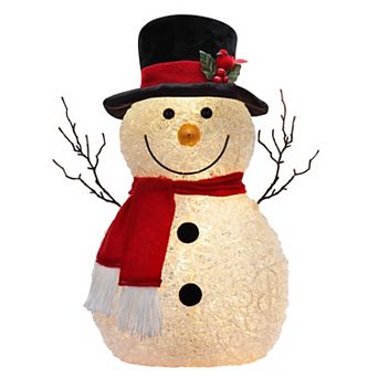 Spun Acrylic Snowman with LED Lights