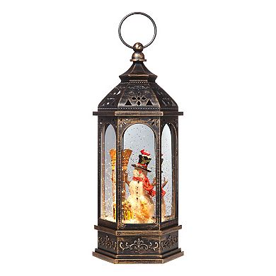Snowburst™ Lantern with Snowman and Glittering Light Snow Show