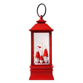 Snowburst™ Red Lantern with Gnome Trio