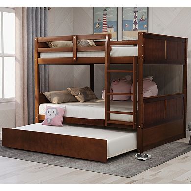 Merax Full Size Bunk Bed with Trundle