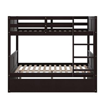 Merax Full Size Bunk Bed with Trundle