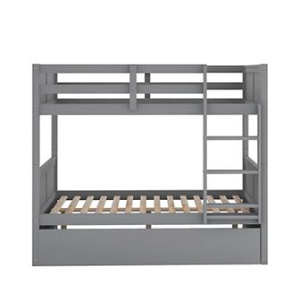Merax Full Size Bunk Bed with Trundle