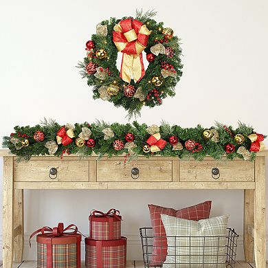 24 Inch Madison Prelit Wreath with LED Lights