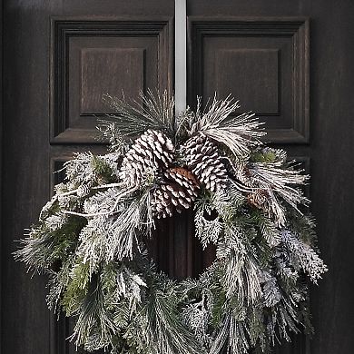 24 Inch Snowfall Creek Pre-lit Christmas Wreath