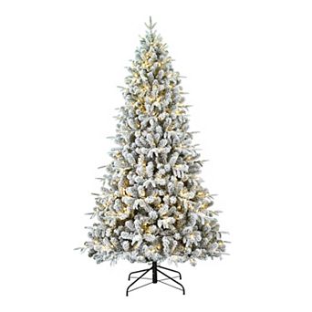 7.5 Foot Flocked Churchill Fir Tree - Color Changing Lights