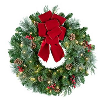 Classic Pre lit Wreath 24"