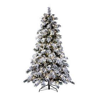 7.5 Foot Pre-lit Berkshire Flocked Artificial Christmas Tree