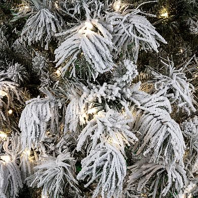 7.5 Foot Pre-lit Berkshire Flocked Artificial Christmas Tree