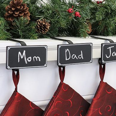 The Original MantleClip® Stocking Holder with Chalkboards 4 Pack