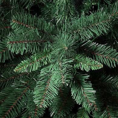 7.5 Foot Pencil Deerfield Spruce Tree with Warm Pre-Lit LED Cluster Lights and Foot Pedal