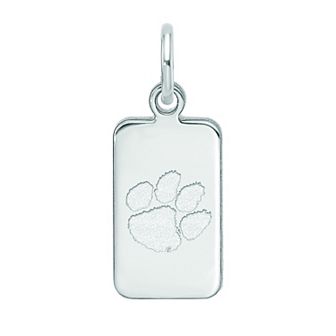LogoArt Sterling Silver Clemson Tag Pendant