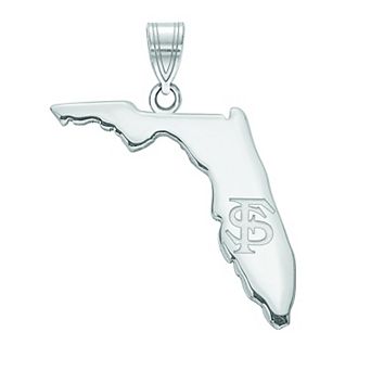 LogoArt Sterling Silver Florida State University State Pendant