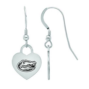 LogoArt Sterling Silver Florida Enamel Heart Drop Earrings