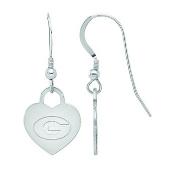 LogoArt Sterling Silver Georgia Heart Drop Earrings