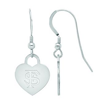 LogoArt Sterling Silver Florida State Heart Drop Earrings