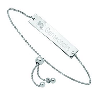 LogoArt Sterling Silver South Carolina Small Bar Adjustable Bracelet