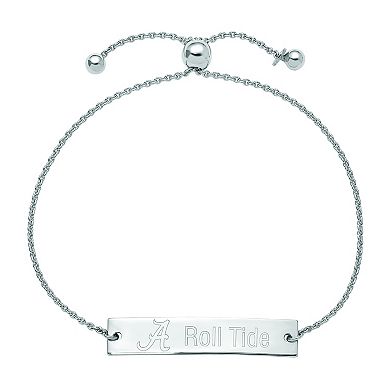 LogoArt Sterling Silver Alabama Small Bar Adjustable Bracelet