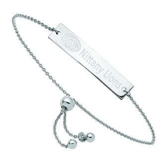 LogoArt Sterling Silver Penn State Small Bar Adjustable Bracelet
