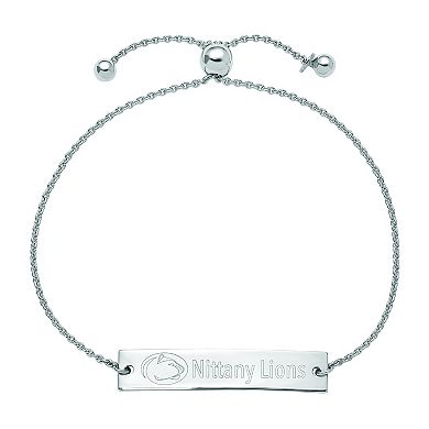 LogoArt Sterling Silver Penn State Small Bar Adjustable Bracelet