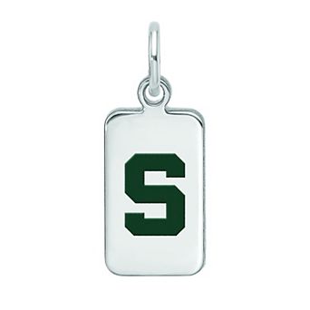 LogoArt Sterling Silver Michigan State Enamel Tag Pendant