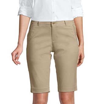 Women's Lands' End Stretch Chino Bermuda Shorts