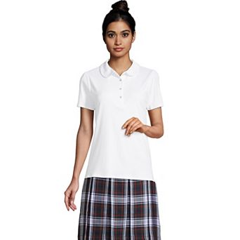 Women's Lands' End Short Sleeve Cotton Performance Polo Shirt