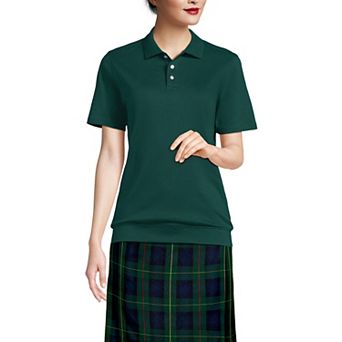 Women's Lands' End Short Sleeve Banded Bottom Polo Shirt