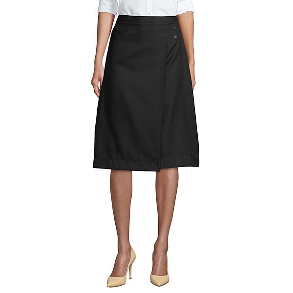 Women's Lands' End Solid Below the Knee A-line Skirt