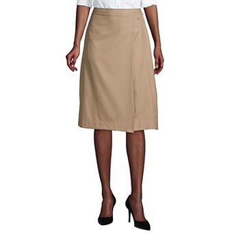 Women's Lands' End Solid Below the Knee A-line Skirt